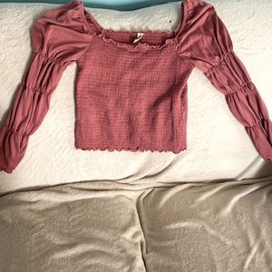 Dusty rose pink blouse